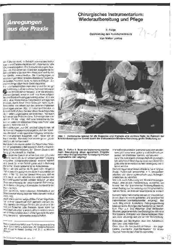 Vorschauseite 1: Chirurgisches Instrumentarium: Wiederaufbereitung und Pflege