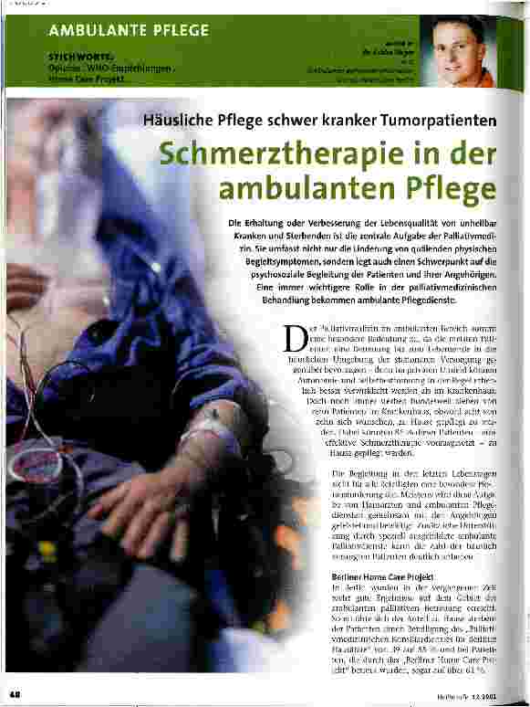 Vorschauseite 1: Schmerztherapie in der ambulanten Pflege