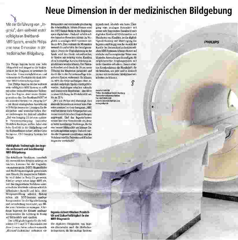 Vorschauseite 1: Neue Dimension in der medizinischen Bildgebung