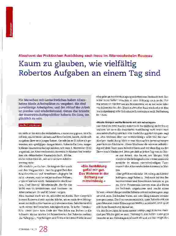 Vorschauseite 1: Kaum zu glauben, wie vielfältig Robertos Aufgaben an einem Tag sind