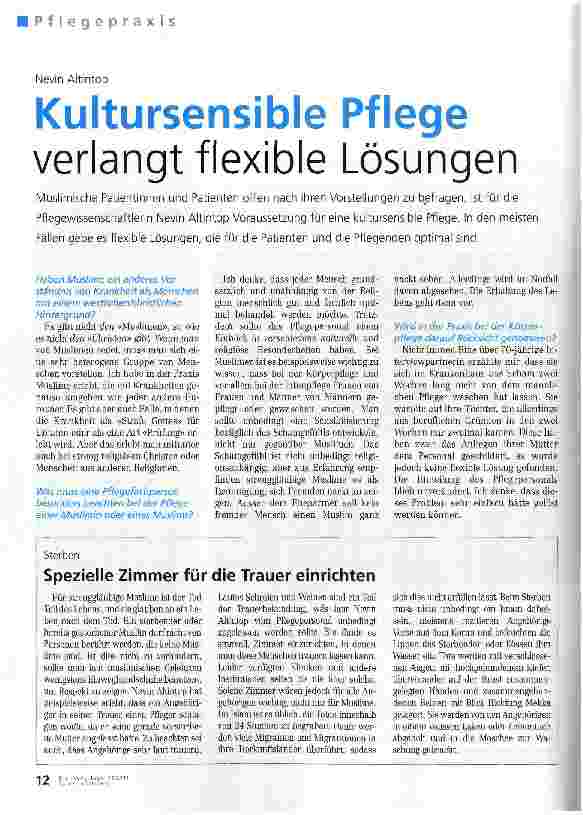 Vorschauseite 1: Kultursensible Pflege verlangt flexible Lösungen