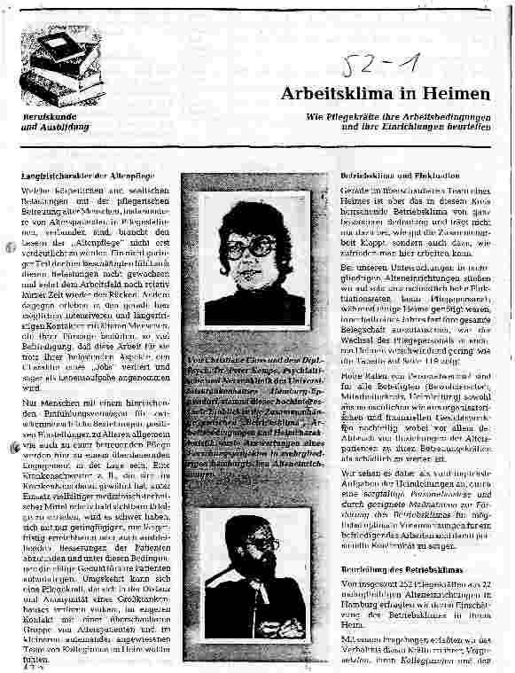 Vorschauseite 1: Arbeitsklima in Heimen
