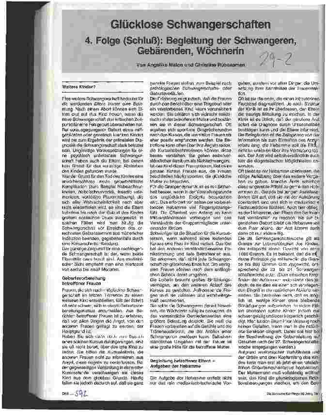 Vorschauseite 1: Glücklose Schwangerschaften - 4. Folge(Schluß): Begleitung der Schwangeren, Gebärenden, Wöchnerin