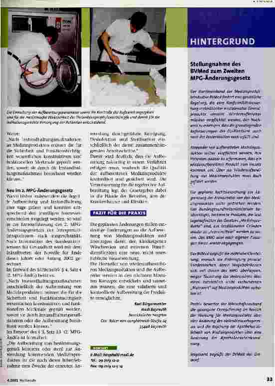 Vorschauseite 2: 2. MPG-Änderungsgesetz Forderungen, die sich gewaschen haben