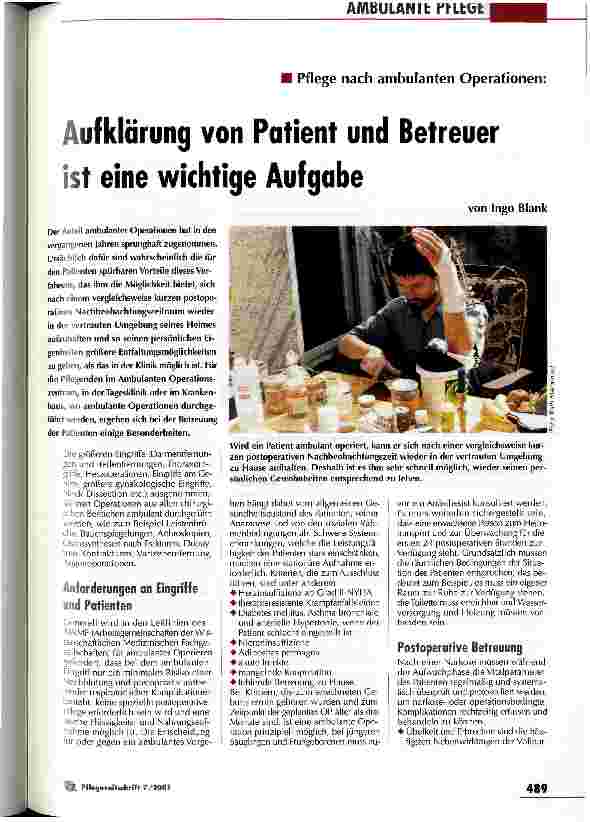 Vorschauseite 1: Aufklärung von Patient und Betreuer ist eine wichtige Aufgabe