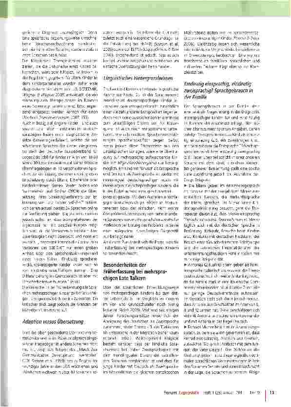 Vorschauseite 2: Frühe Diagnostik bei mehrsprachigen Late Talkern