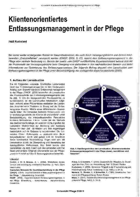 Vorschauseite 1: Klientenorientiertes Entlassungsmanagement in der Pflege