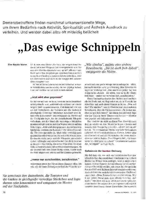 Vorschauseite 1: „Das ewige Schnippeln