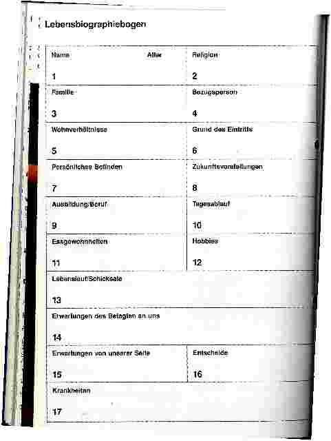 Vorschauseite 4: Lebensbiographiebogen