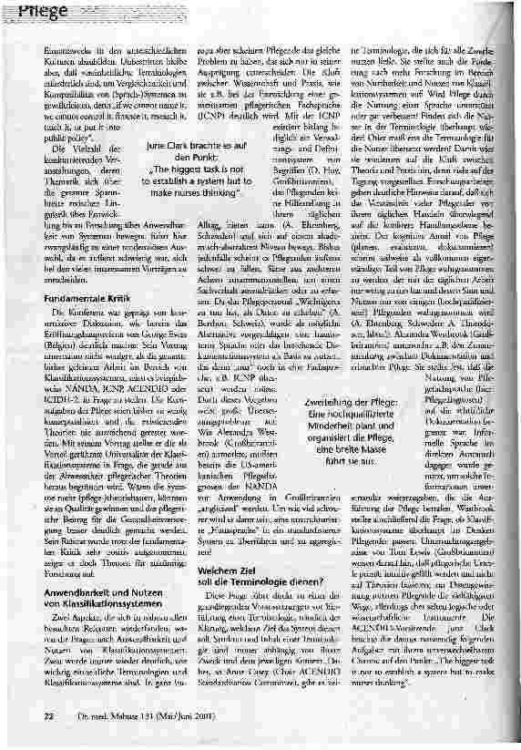 Vorschauseite 2: To make nurses thinking Konferenz der Organisation für gemeinsame europäische Pflegediagnosen, -interventionen und -ergebnisse (ACENDIO)