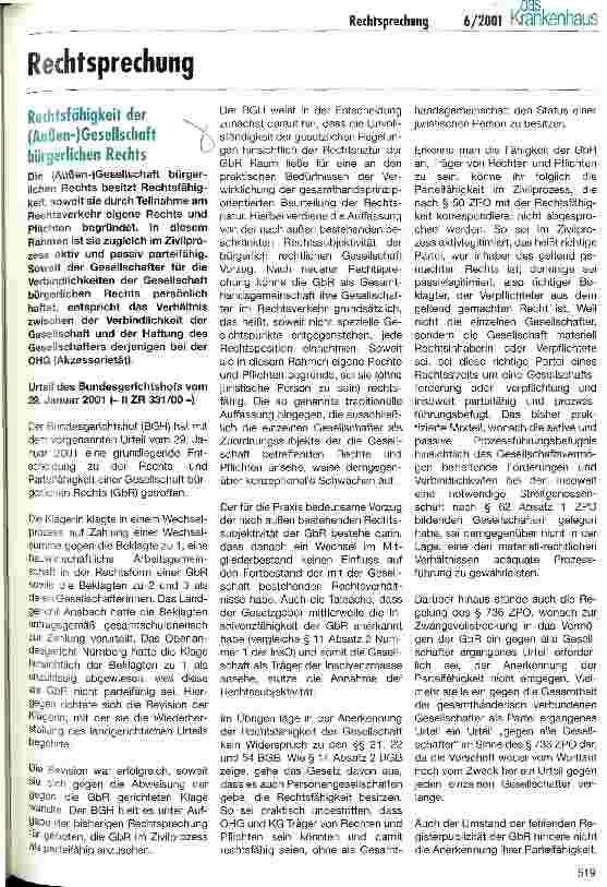 Vorschauseite 1: Rechtsprechung