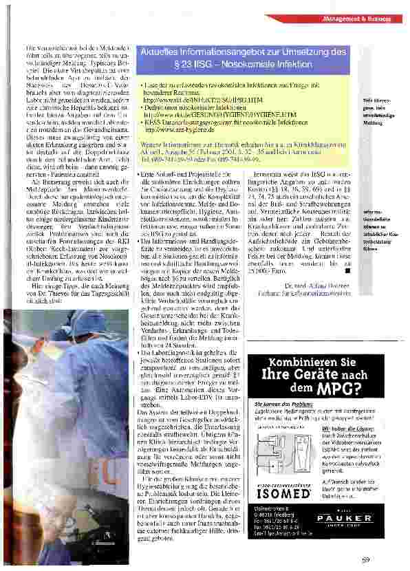 Vorschauseite 2: Scheitert der Anspruch des Gesetzgebers am Klinikalltag?