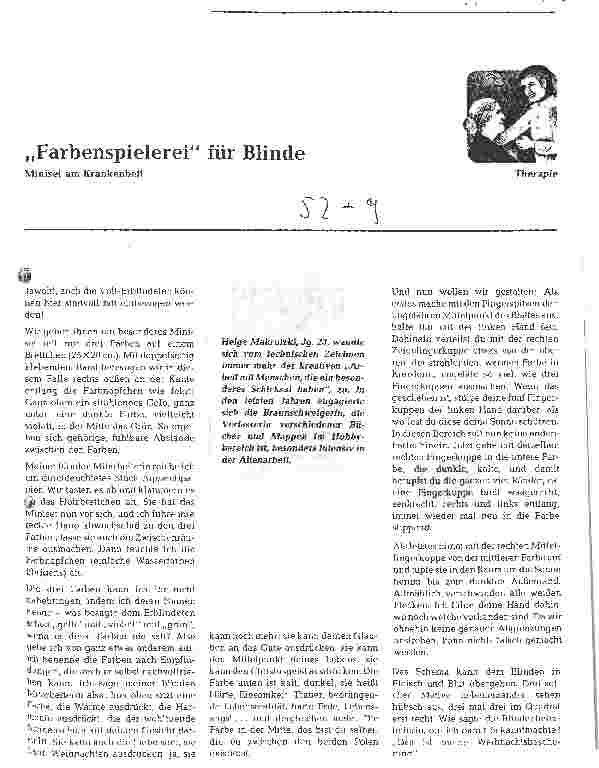 Vorschauseite 1: Farbenspielerei für Blinde