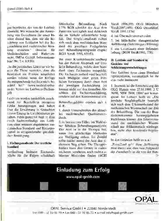 Vorschauseite 4: Leitlinien in der Medizin - Risikopotential für die Haftpflicht von Ärzten?