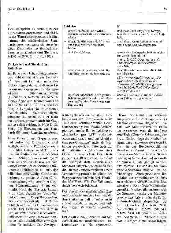 Vorschauseite 6: Leitlinien in der Medizin - Risikopotential für die Haftpflicht von Ärzten?