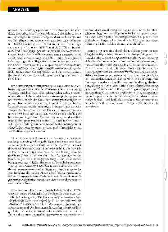 Vorschauseite 6: Die Weiterentwicklung des Pflegebedürftigkeitsbegriffs und des Begutachtungsverfahrens in der Pflegeversicherung