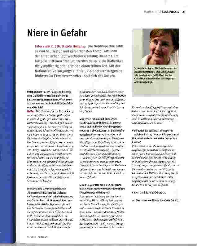 Vorschauseite 1: Niere in Gefahr