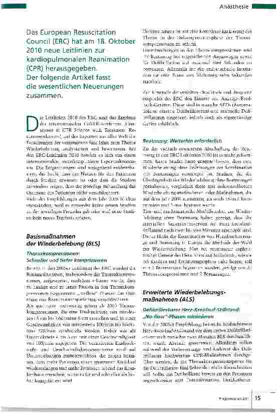 Vorschauseite 2: Reanimation: Was gibts Neues?