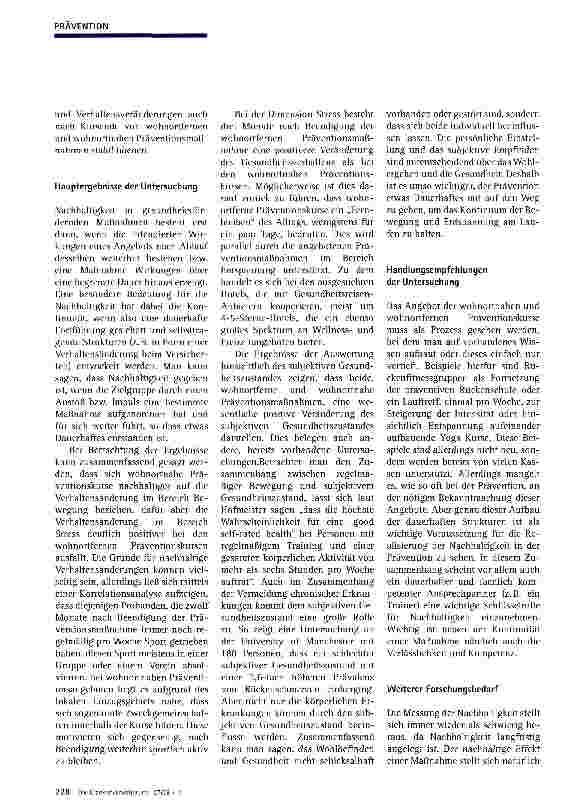 Vorschauseite 3: Wohnortnahe und wohnortferne Präventionskurse