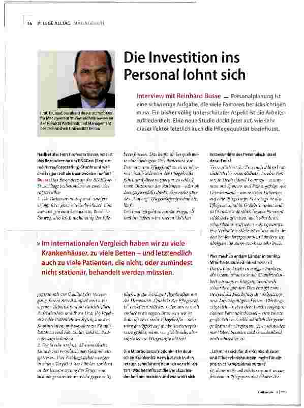 Vorschauseite 1: Die Investition ins Personal lohnt sich