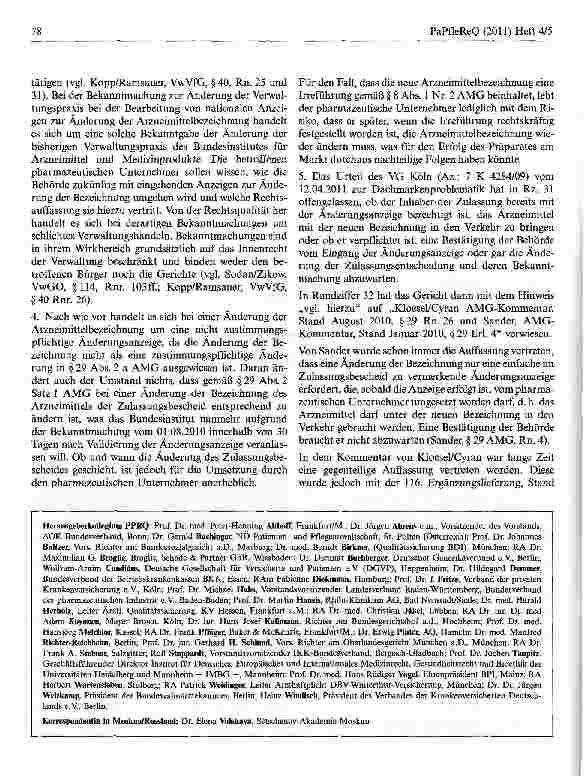 Vorschauseite 2: Änderung der Arzneimittelbezeichnung