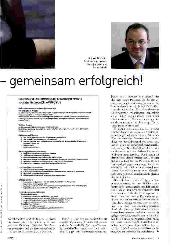 Vorschauseite 2: Arzt und Ernährungsberatergemeinsam erfolgreich!