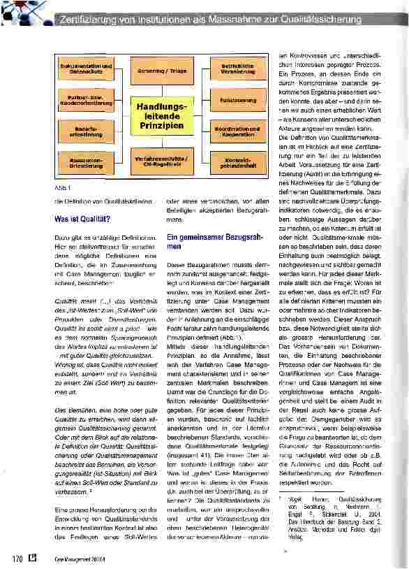 Vorschauseite 3: Zertifizierung von Institutionen als Massnahme zur Qualitätssicherung im Gase Management