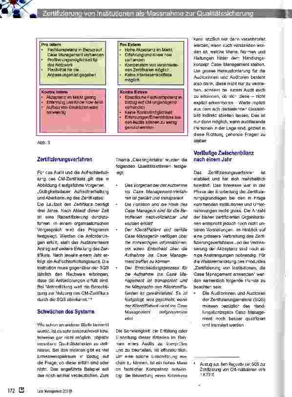 Vorschauseite 5: Zertifizierung von Institutionen als Massnahme zur Qualitätssicherung im Gase Management
