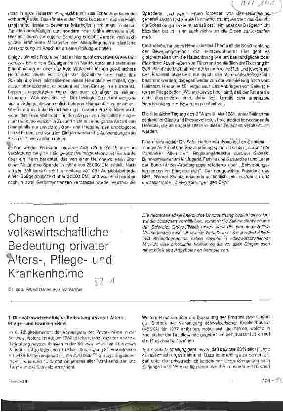 Vorschauseite 3: Aktuelle Probleme - Nicht nur der privaten Altenheime! Tagungsbericht