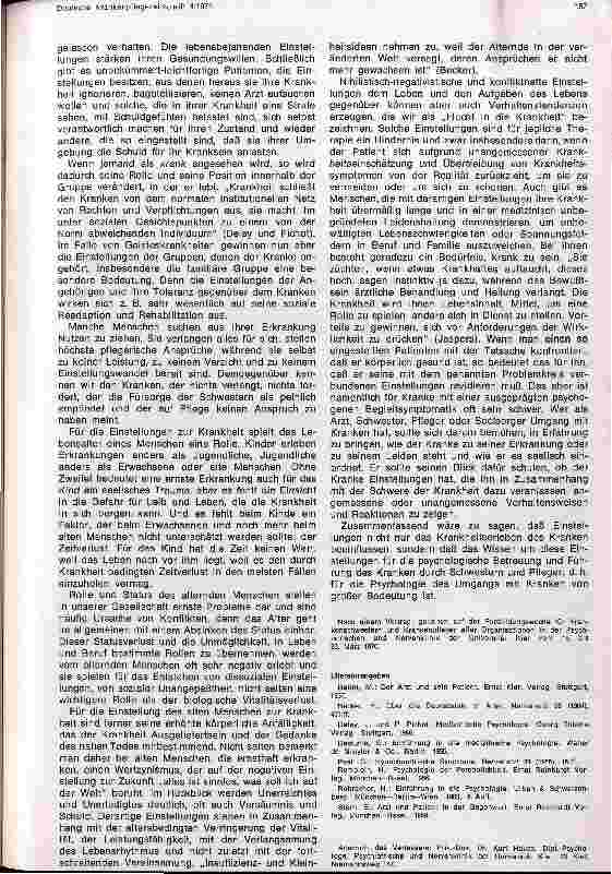 Vorschauseite 4: Zur Psychologie der Einstellungen des kranken Menschen