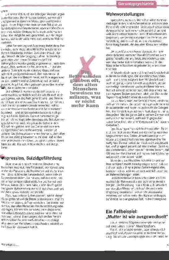Vorschauseite 3: Für wen noch Ordnung halten? Demente sehen oft keinen Sinn mehr im Leben