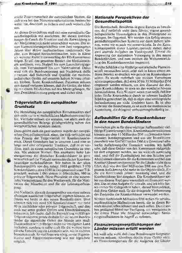 Vorschauseite 4: Nationale und internationale Perspektiven der Gesundheitsund Krankenhauspolitik - Eröffnungsrede