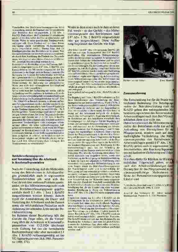 Vorschauseite 2: Zum Mitbestimmungsrecht des Betriebsrats bei Dienstplanänderungen