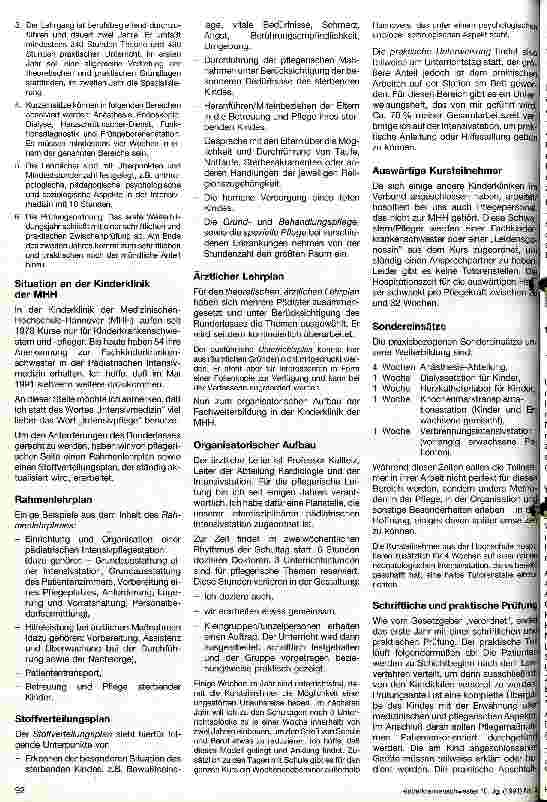 Vorschauseite 2: Fachweiterbildung Pädiatrische Intensivpflege