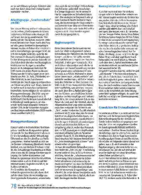 Vorschauseite 2: Schutz vor hochkontagiösen lebensbedrohlichen importierten Infektionskrankheiten