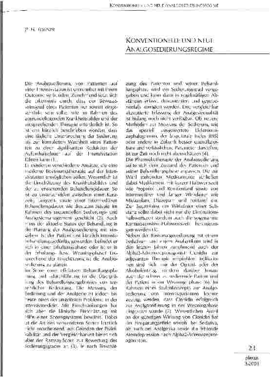 Vorschauseite 1: Konventionelle und neue Analgosedierunsregime