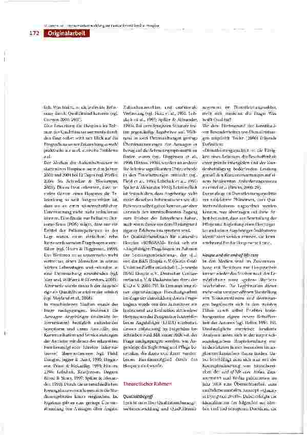 Vorschauseite 2: Die Entwicklung eines Instruments zur «Evaluation stationärer Hospize aus der Perspektive Hinterbliebener Angehörigem (EHPA)