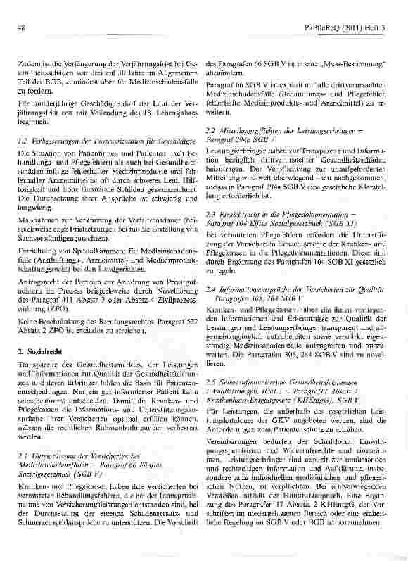 Vorschauseite 3: Positionierung des AOK-Bundesverbandes zum Patientenrechtegesetz
