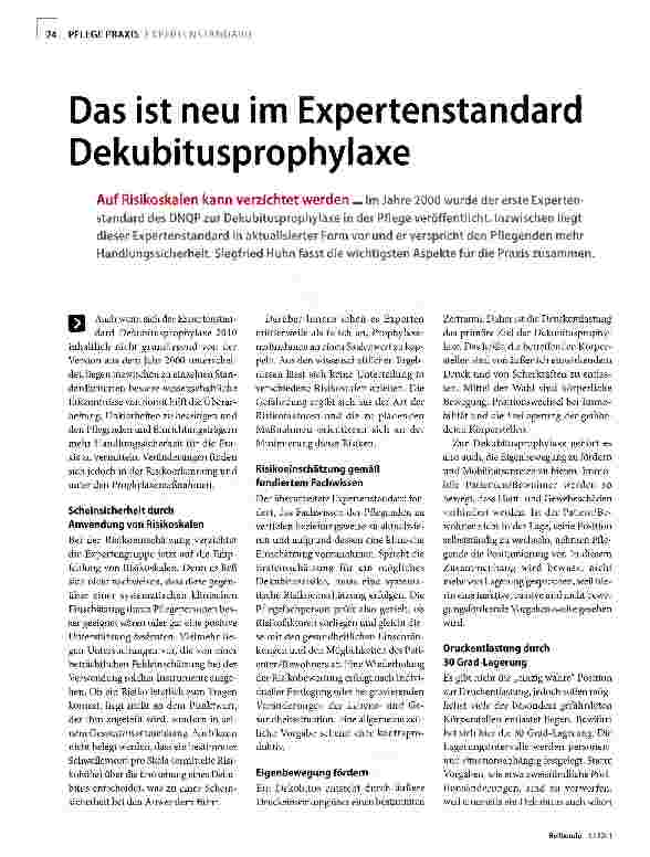 Vorschauseite 1: Das ist neu im Expertenstandard Dekubitusprophylaxe