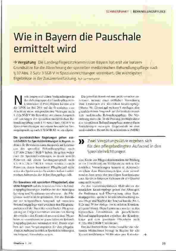 Vorschauseite 1: Wie in Bayern die Pauschale ermittelt wird