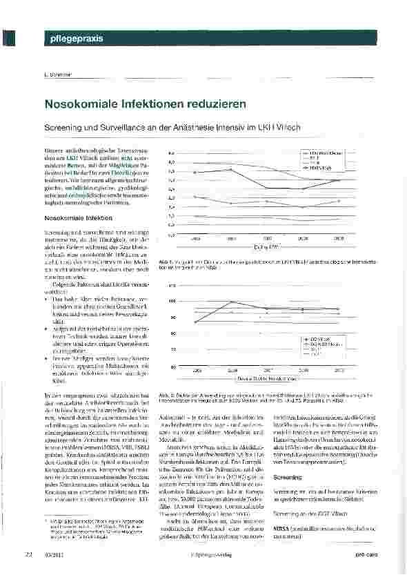Vorschauseite 1: Nosokomiale Infektionen reduzieren