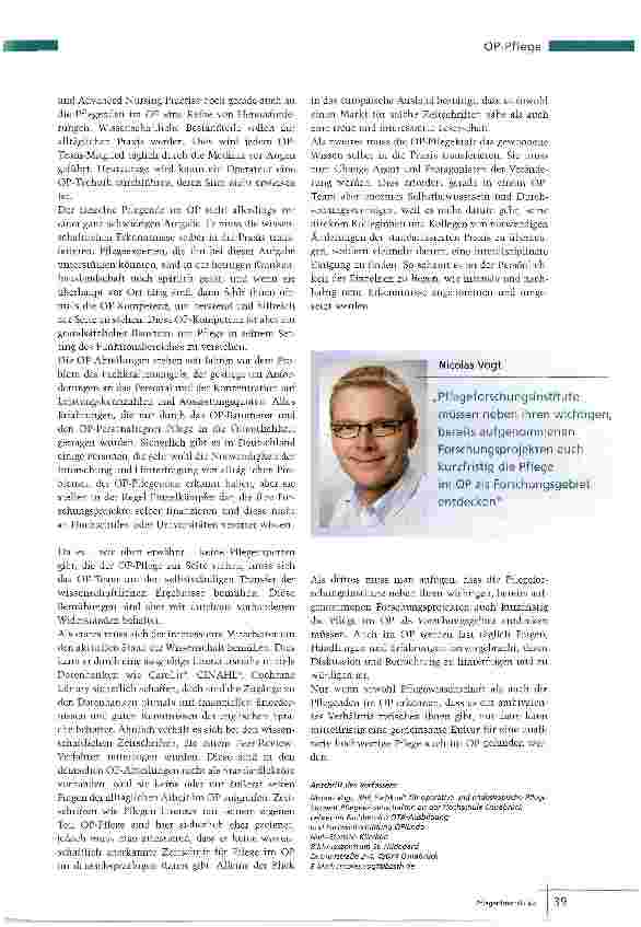 Vorschauseite 2: Mehr Pflegewissenschaft für den OP