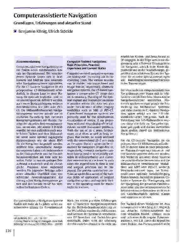 Vorschauseite 1: Computerassistierte Navigation
