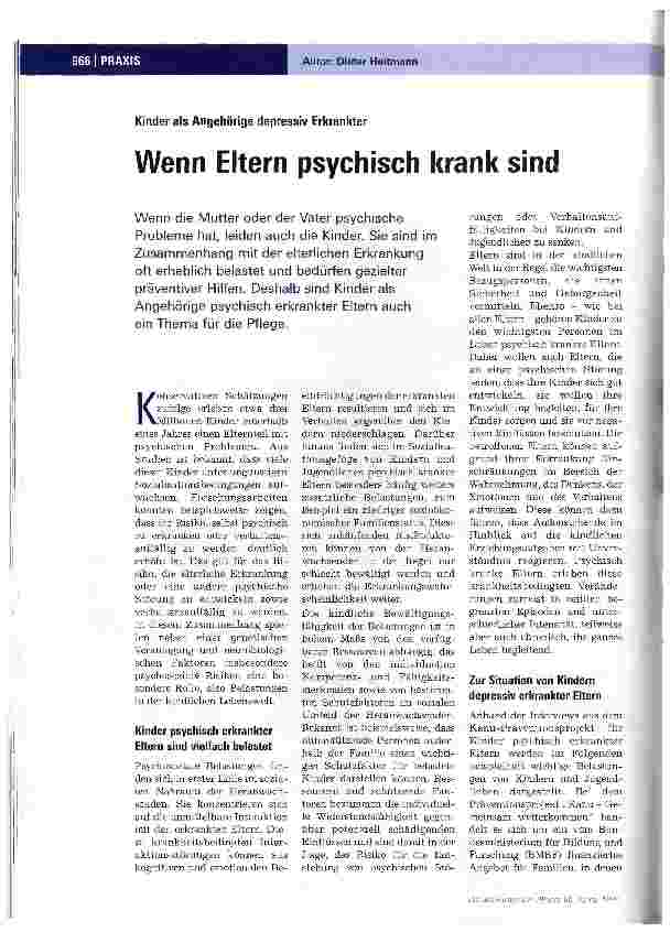 Vorschauseite 1: Wenn Eltern psychisch krank sind