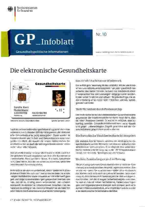 Vorschauseite 1: Die elektronische Gesundheitskarte