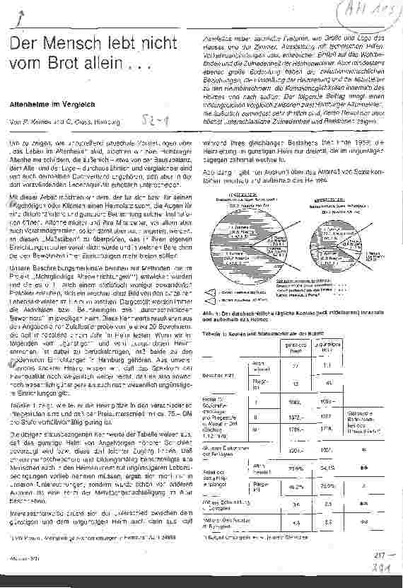 Vorschauseite 1: Der Mensch lebt nicht vom Brot allein... Altenheime im Vergleich