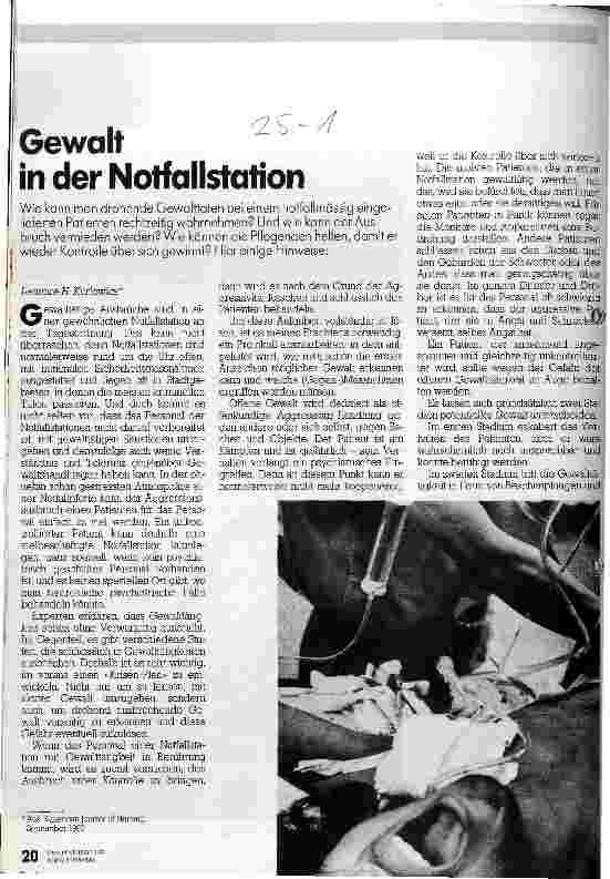 Vorschauseite 1: Gewalt in der Notfallstation