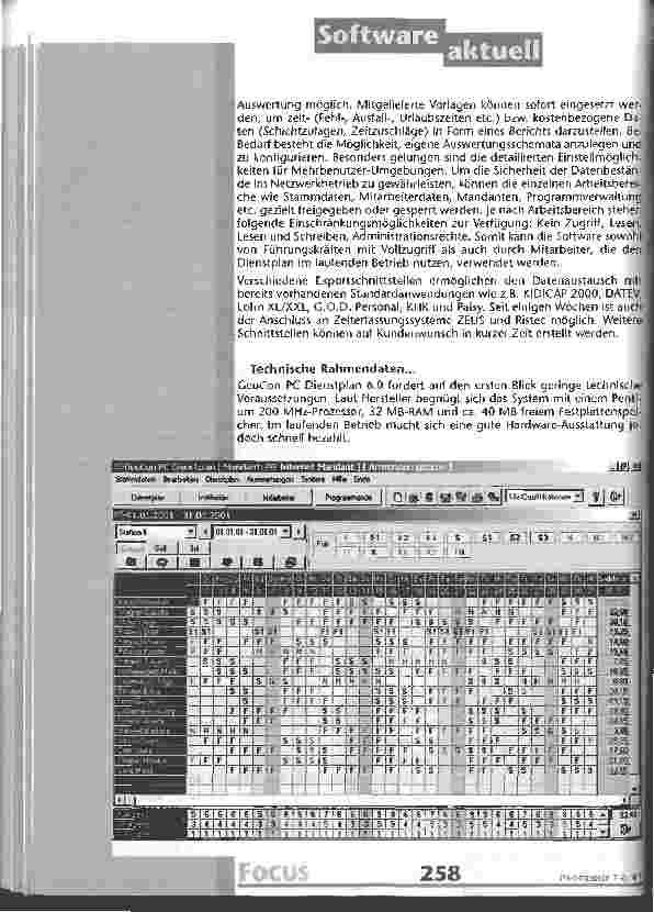 Vorschauseite 2: GeoCon PC Dienstplan 6.0