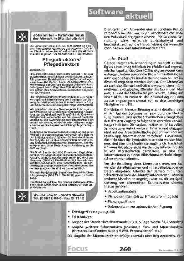 Vorschauseite 4: GeoCon PC Dienstplan 6.0