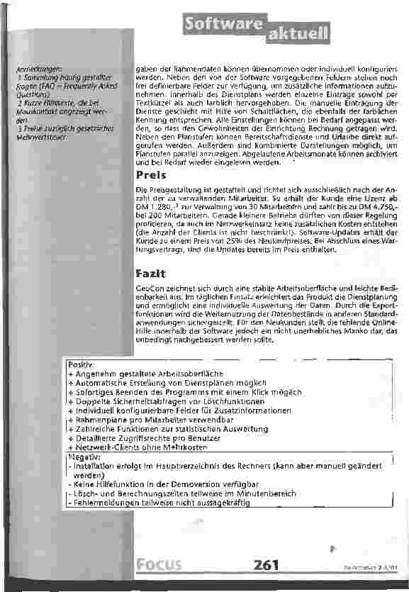 Vorschauseite 5: GeoCon PC Dienstplan 6.0
